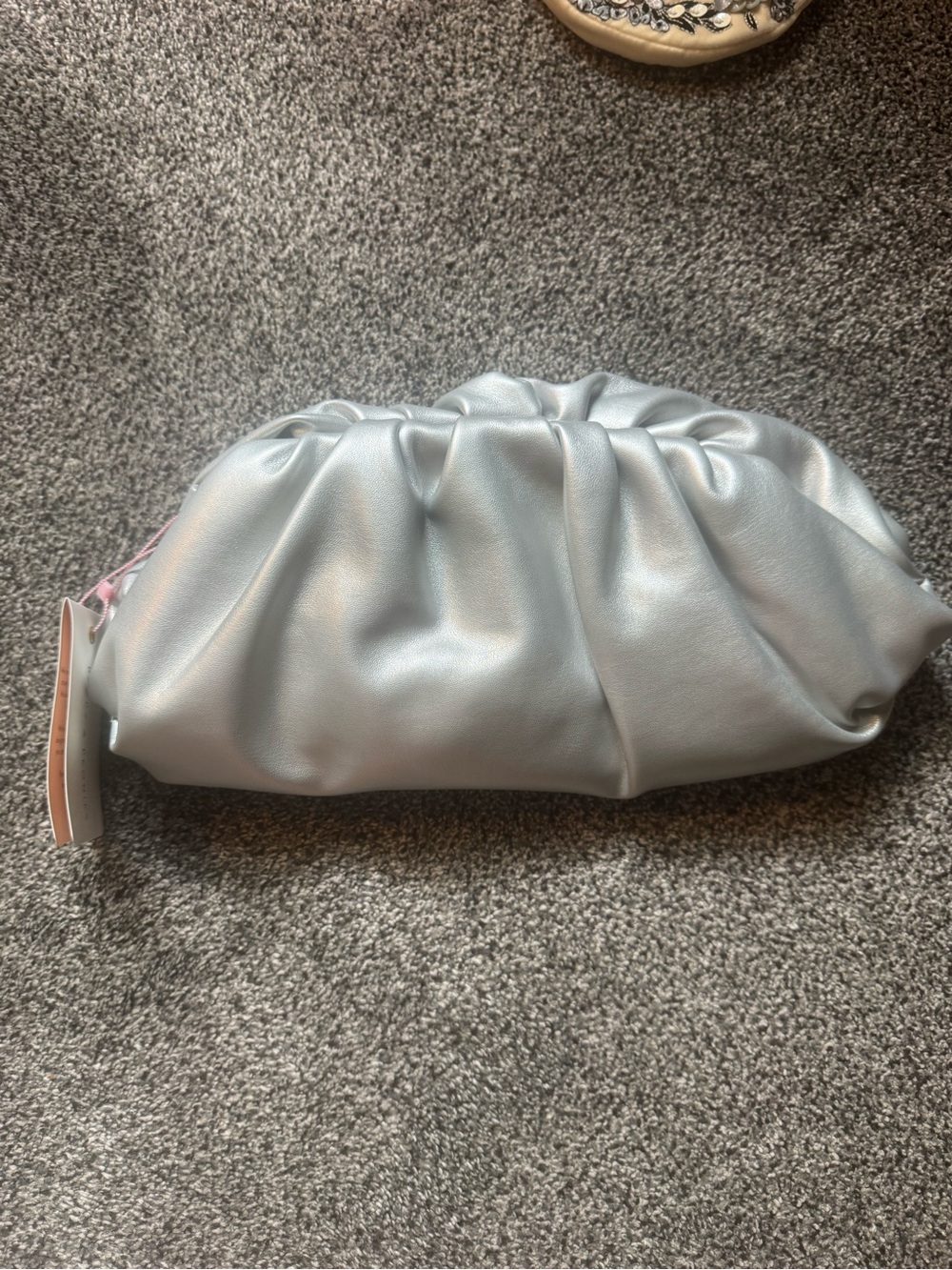 Poppies and Peonies Large Silver Clutch with Chain
